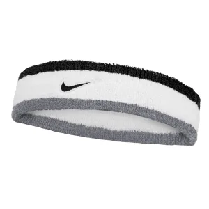 Nike Klassieke Swoosh Hoofdband (Wit/Grijs)
