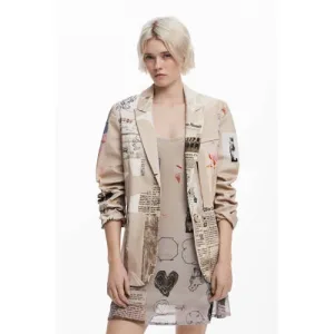 Desigual regular blazer beige