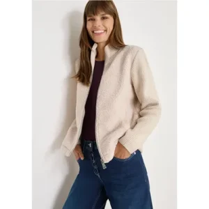 Cecil Dames Teddy mix jas in Wit