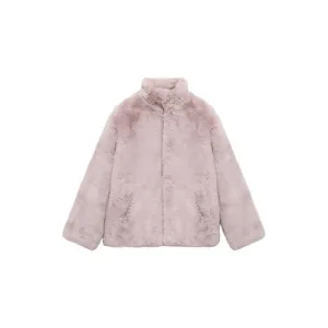 Mango Kids faux fur jas roze