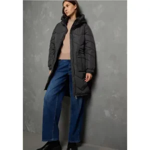 Street One Studio Dames Lang gewatteerd jack in Zwart