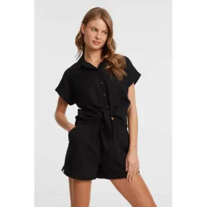 anytime blouse met knoopdetail zwart