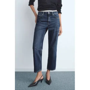 Mango high waist mom jeans dark blue denim
