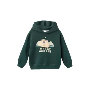 Mango Kids hoodie donkergroen