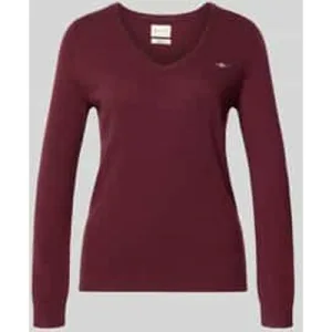 Gant Gebreide pullover van lamswolmix met V-hals
