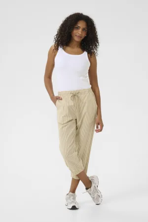 Pants Suiting Relaxed fit Chincilla / White stripe beige