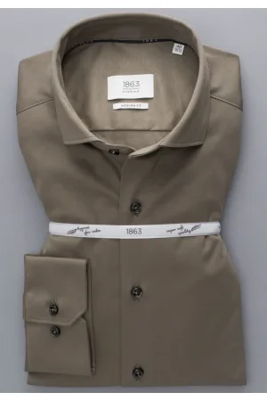 ETERNA 1863 Jersey shirt bruin, Effen