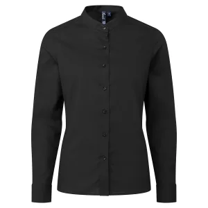 Premier Dames/dames Formeel overhemd met grote kraag (Zwart)