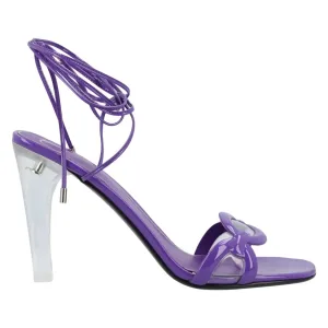 Valentino Garavani Sandalen – Purple Leather Chain Sandals Purple in paars