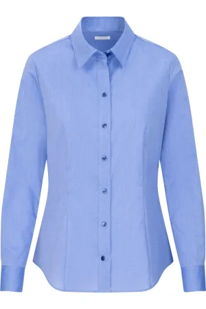 Seidensticker Dames Overhemd middenblauw, Effen