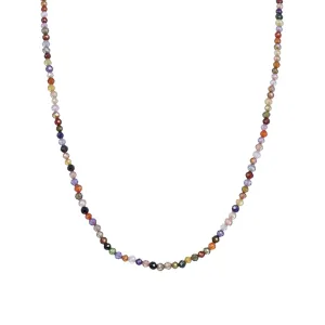 Luxenter Sterling Zilver 925 Ketting met Veelkleurig Kristal Afgewerkt in 18K Geel Goud – Ufela