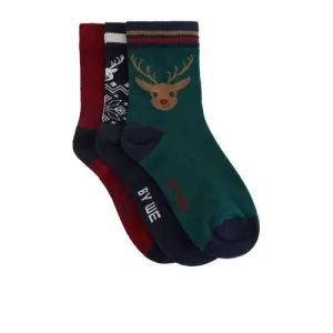 WE Fashion sokken – set van 3 donkerblauw/multi