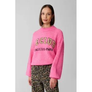 Shoeby pullover met wol roze gebreid