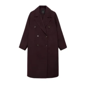 Mango wollen manteljas donkerrood