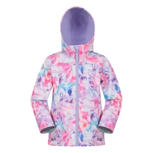 Mountain Warehouse Waterafstotende softshell jas met patroon voor kinderen/kids (Helder Roze)