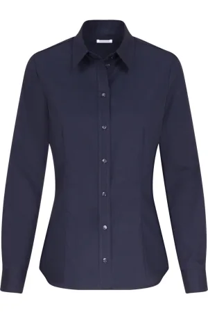 Seidensticker Dames Overhemd donkerblauw, Effen