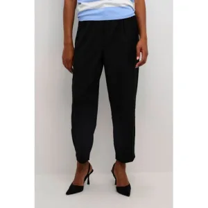 Kaffe cropped high waist regular fit pantalon Kamerle zwart