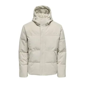 ONLY & SONS gewatteerde jas ecru