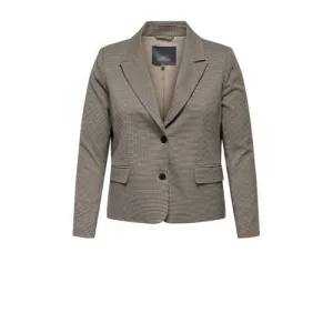ONLY CARMAKOMA geruite regular blazer bruin