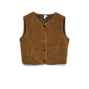 VERO MODA teddy gilet bruin