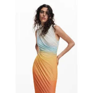 Desigual maxi jurk oranje