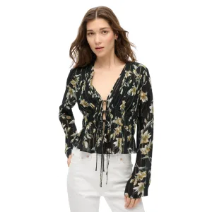 Plissé blouse met 70’s mouwen voor vrouwen Superdry