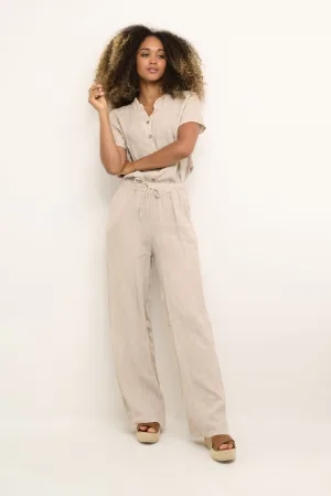 Casual broek Loose fit sand