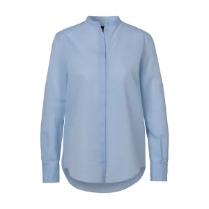 Boss Orange Klassieke blouse Befelize Premium Damesmode Chambray kwaliteit, staande kraag