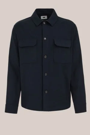 WE Fashion – Heren Boxy fit flanellen overshirt – Boxy Fit – Donkerblauw –