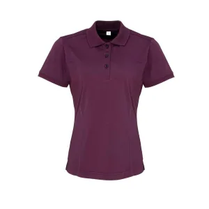 Premier Dames/Dames Coolchecker Piqué Poloshirt (Aubergine)