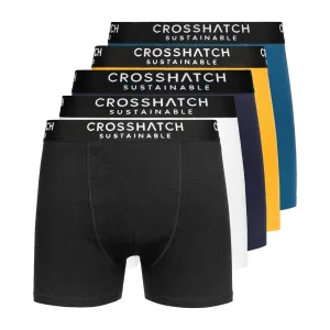 Crosshatch Heren Orlander Boxershorts (Set van 5) (Zwart/Blauw/Mustard/Wit)