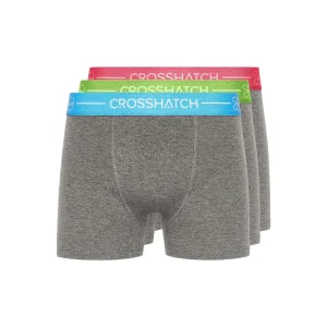Crosshatch Heren Astral Boxershorts (Set van 3) (Grijs)