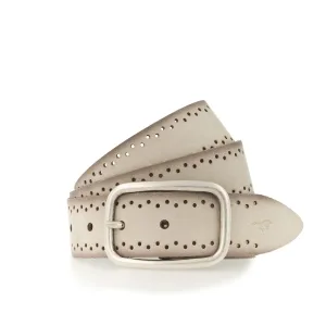 MUSTANG Leren riem Robuust, geperforeerd rundleer met perforatie, 3,5 cm