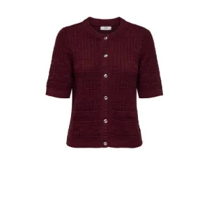 JDY gebreid vest donkerrood