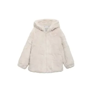 Mango Kids faux fur jas beige