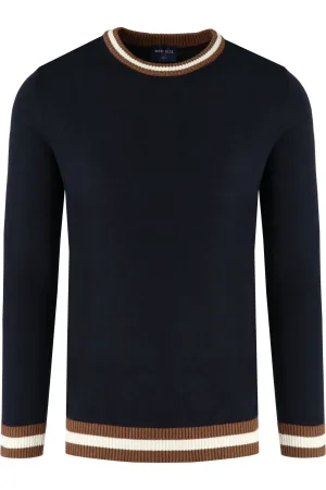 Marvelis Casual Trui ronde hals marine, Effen