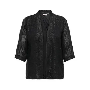 ONLY CARMAKOMA kimono zwart met glitter