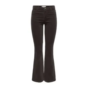 JDY corduroy flared regular waist casual broek rib gebreid