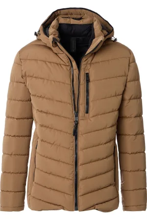 Casa Moda Gewatteerd jack bruin, Effen