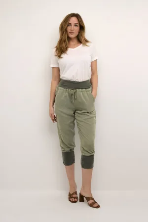 Casual broek Loose fit green