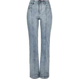 Rechte damesjeans met hoge taille en splitje Urban Classics