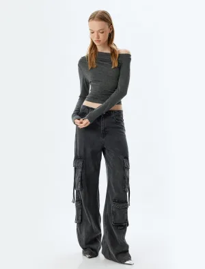 Koton BLOUSE LANGE MOUW Lange mouw Lage schouder Blouse