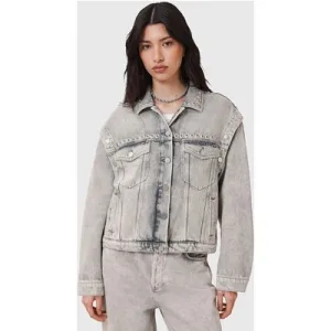 AllSaints Chlo Stud Jacket Washed Grey