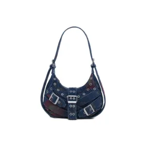 Desigual denim schoudertas blauw