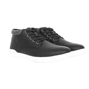 Crosshatch Heren Alistair Leren Trainers (Zwart)