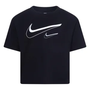 Nike Meisjes Swoosh Boxy T-shirt (Zwart)