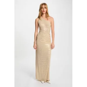 Morgan maxi jurk met pailletten champagne
