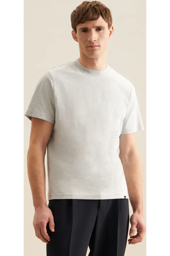 Seidensticker T-Shirt ronde hals lichtgrijs, Effen
