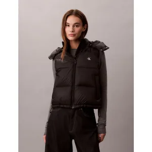Calvin Klein Bodywarmer ESSENTIAL MIDWEIGHT PUFFER VEST met afneembare capuchon, opstaande kraag