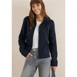 Cecil Dames Sweatjack met kabelpatroon in Blauw